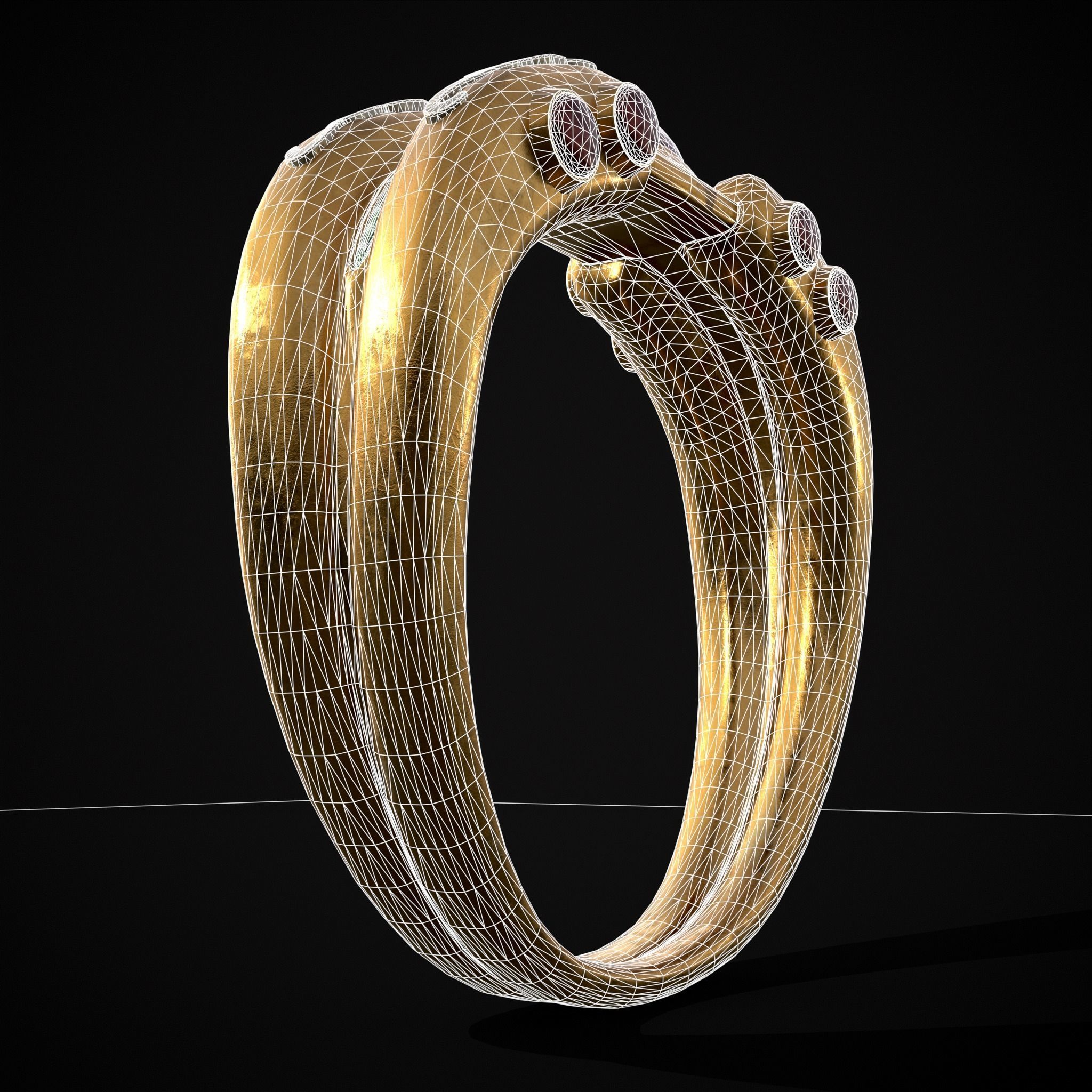 Jeweled Concept Ring Low-poly 3D model_30