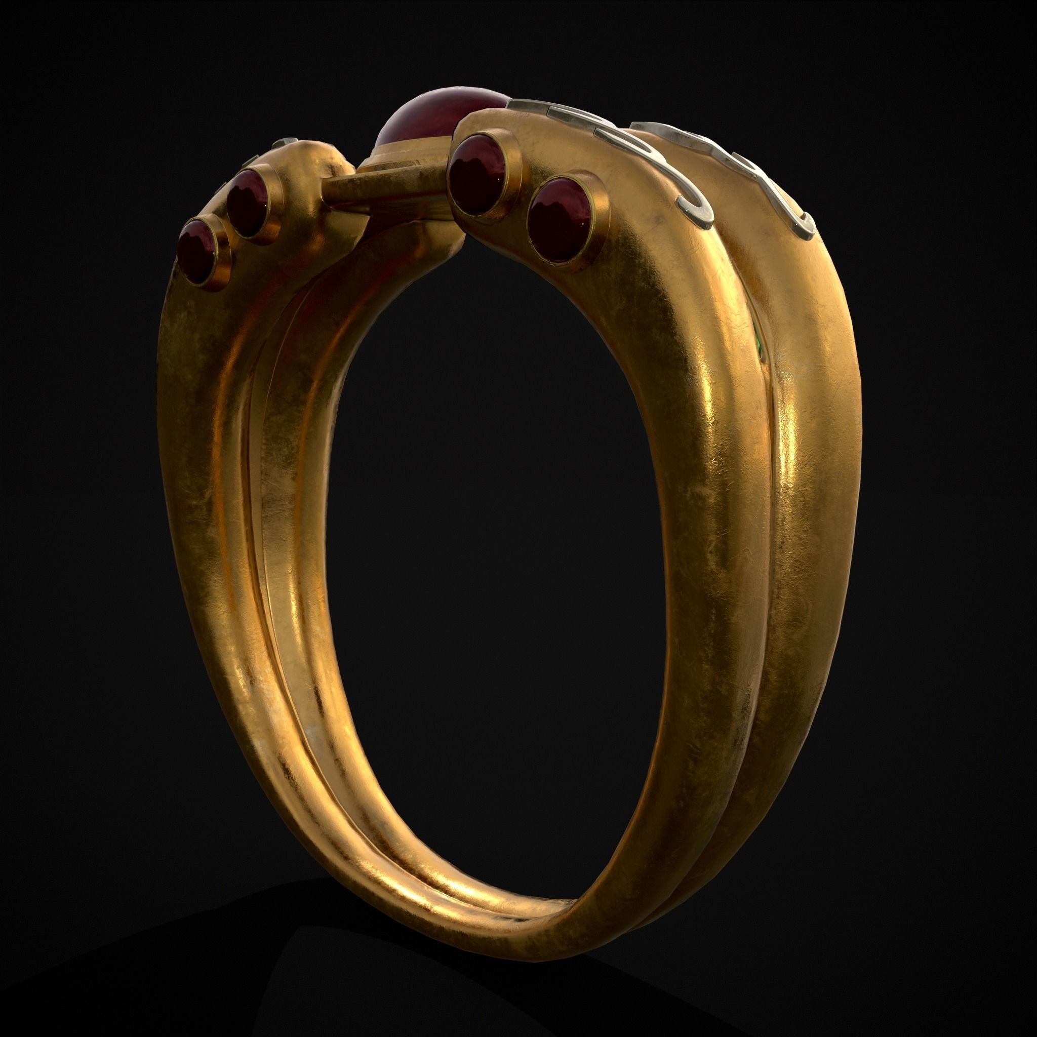 Jeweled Concept Ring Low-poly 3D model_31