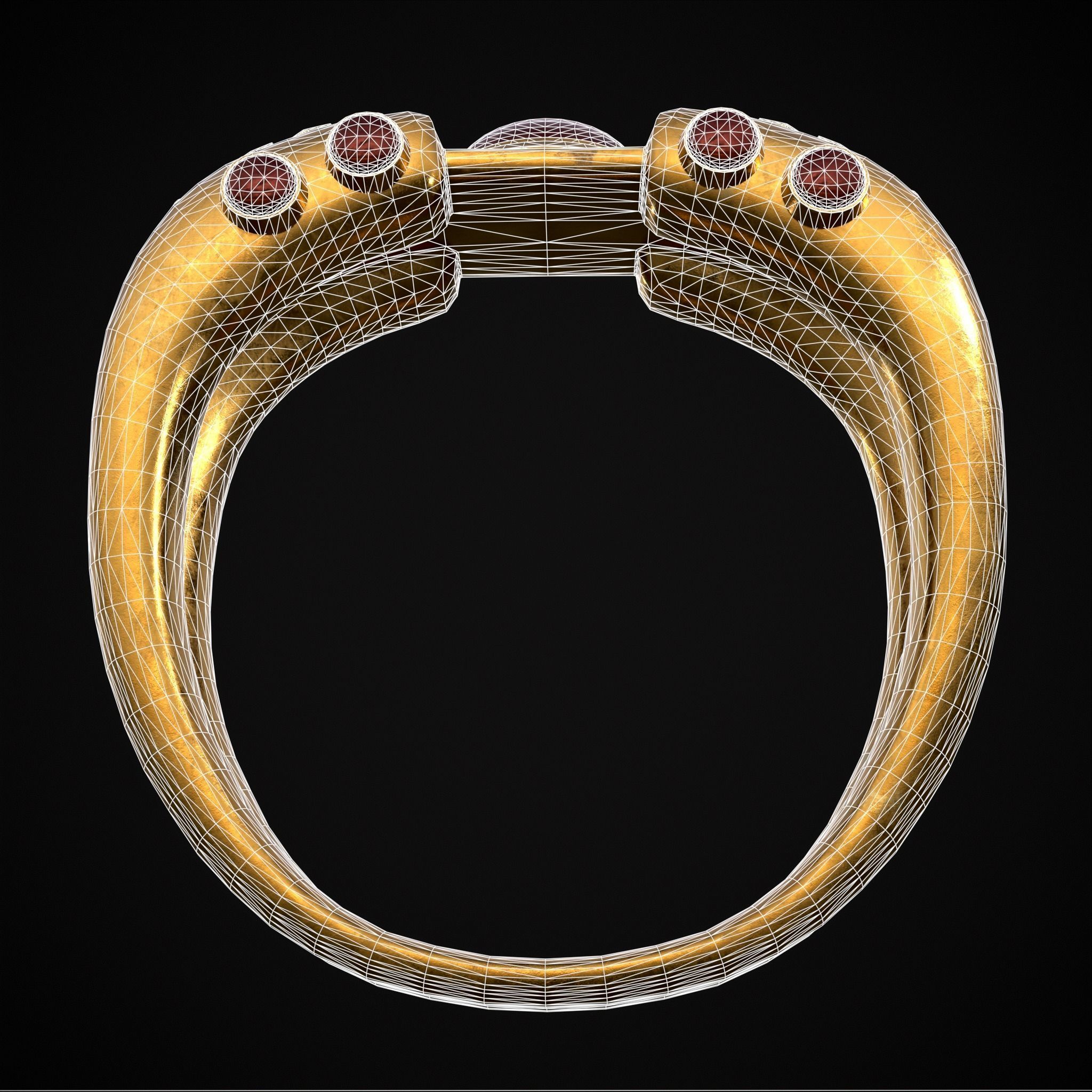 Jeweled Concept Ring Low-poly 3D model_36