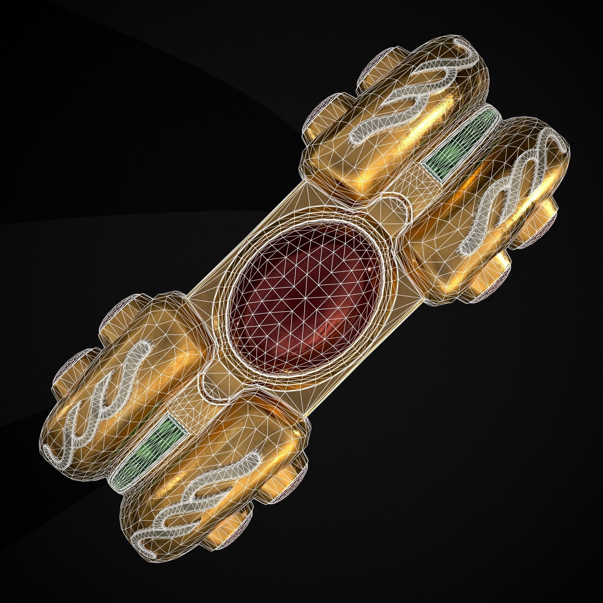 Jeweled Concept Ring Low-poly 3D model_4