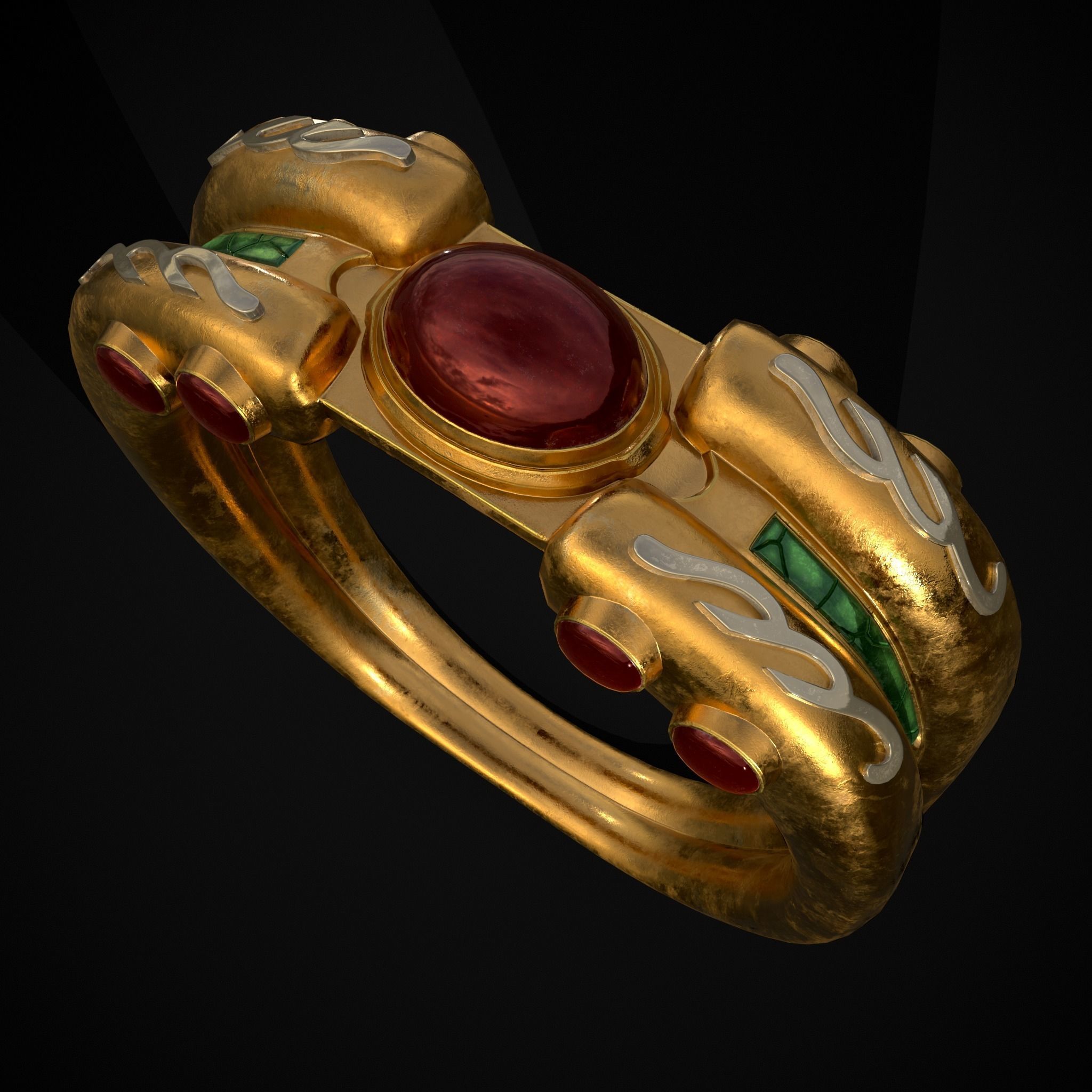 Jeweled Concept Ring Low-poly 3D model_17