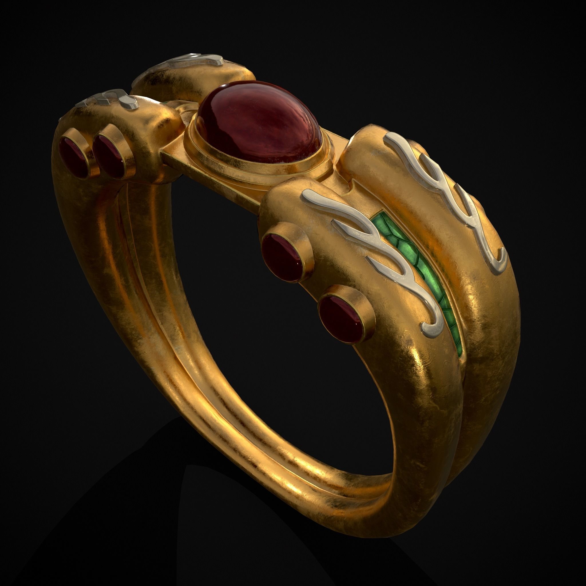 Jeweled Concept Ring Low-poly 3D model_27