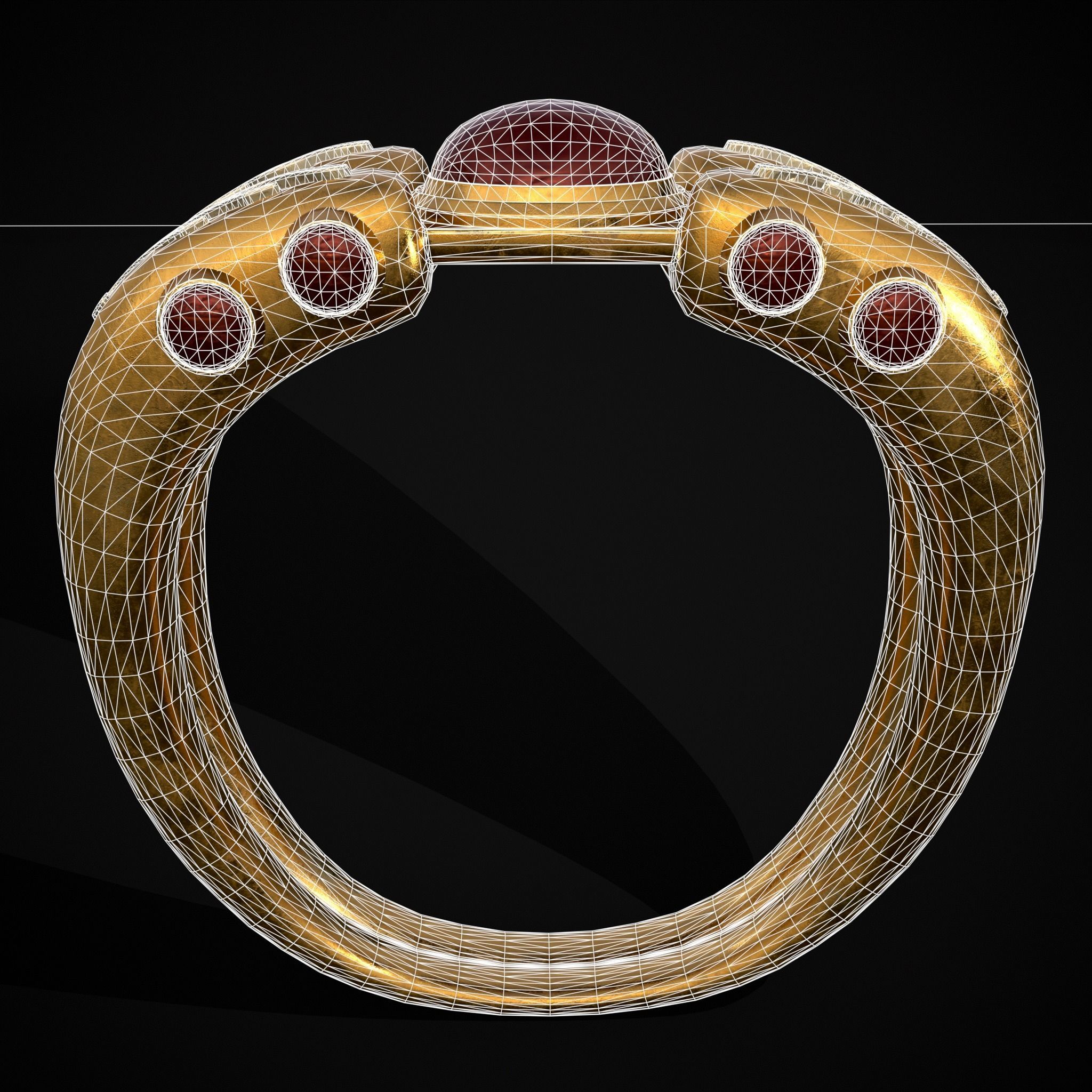 Jeweled Concept Ring Low-poly 3D model_20