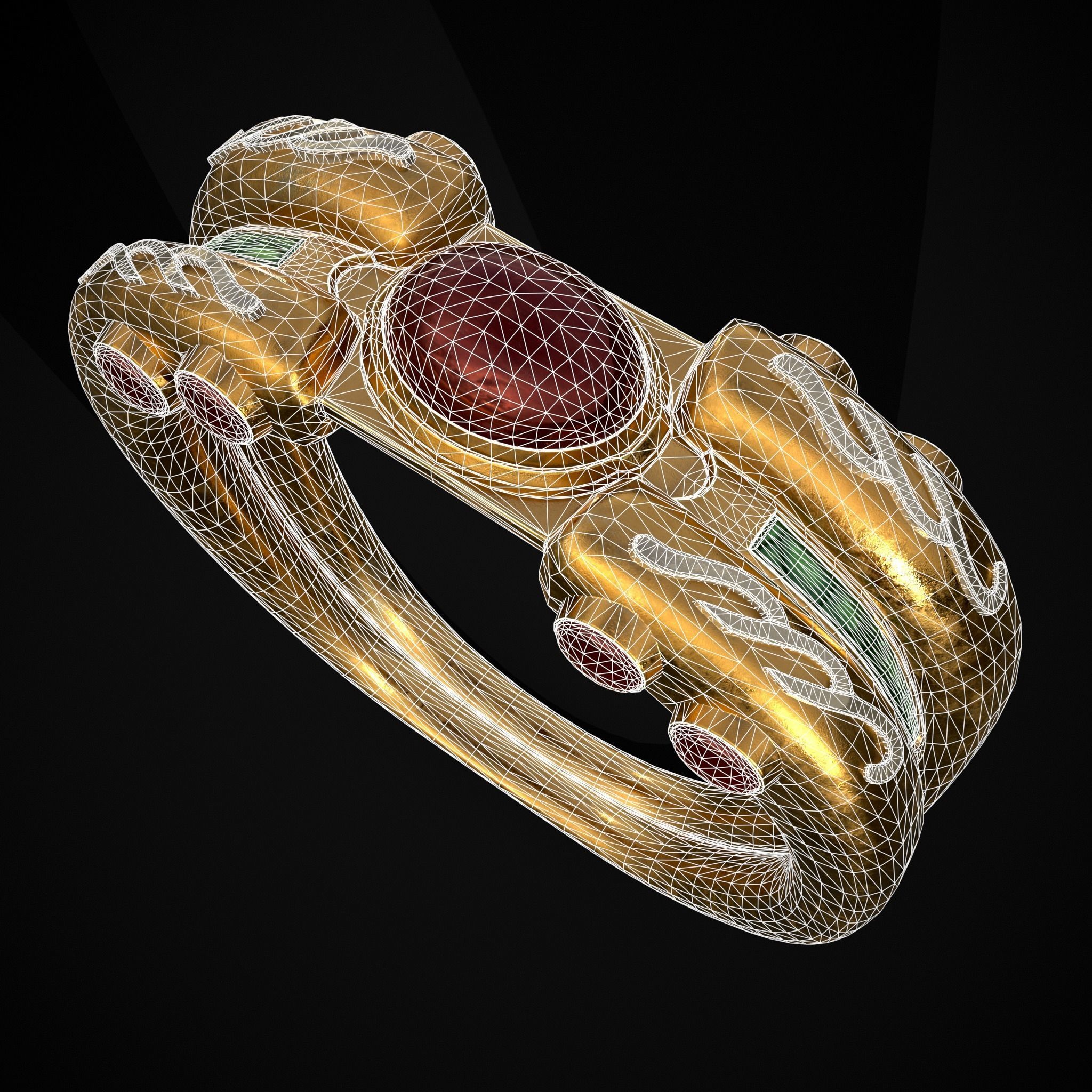 Jeweled Concept Ring Low-poly 3D model_18