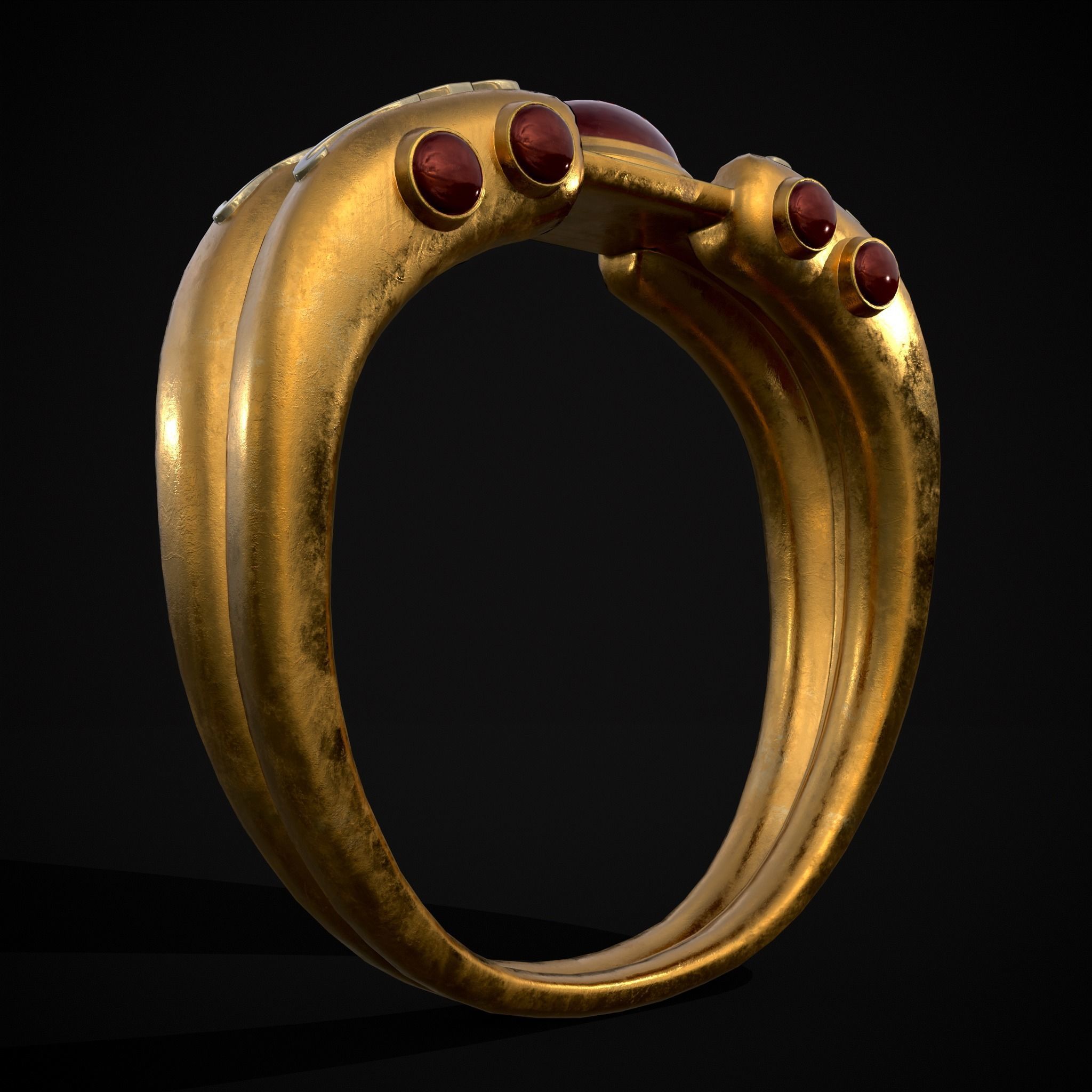 Jeweled Concept Ring Low-poly 3D model_33