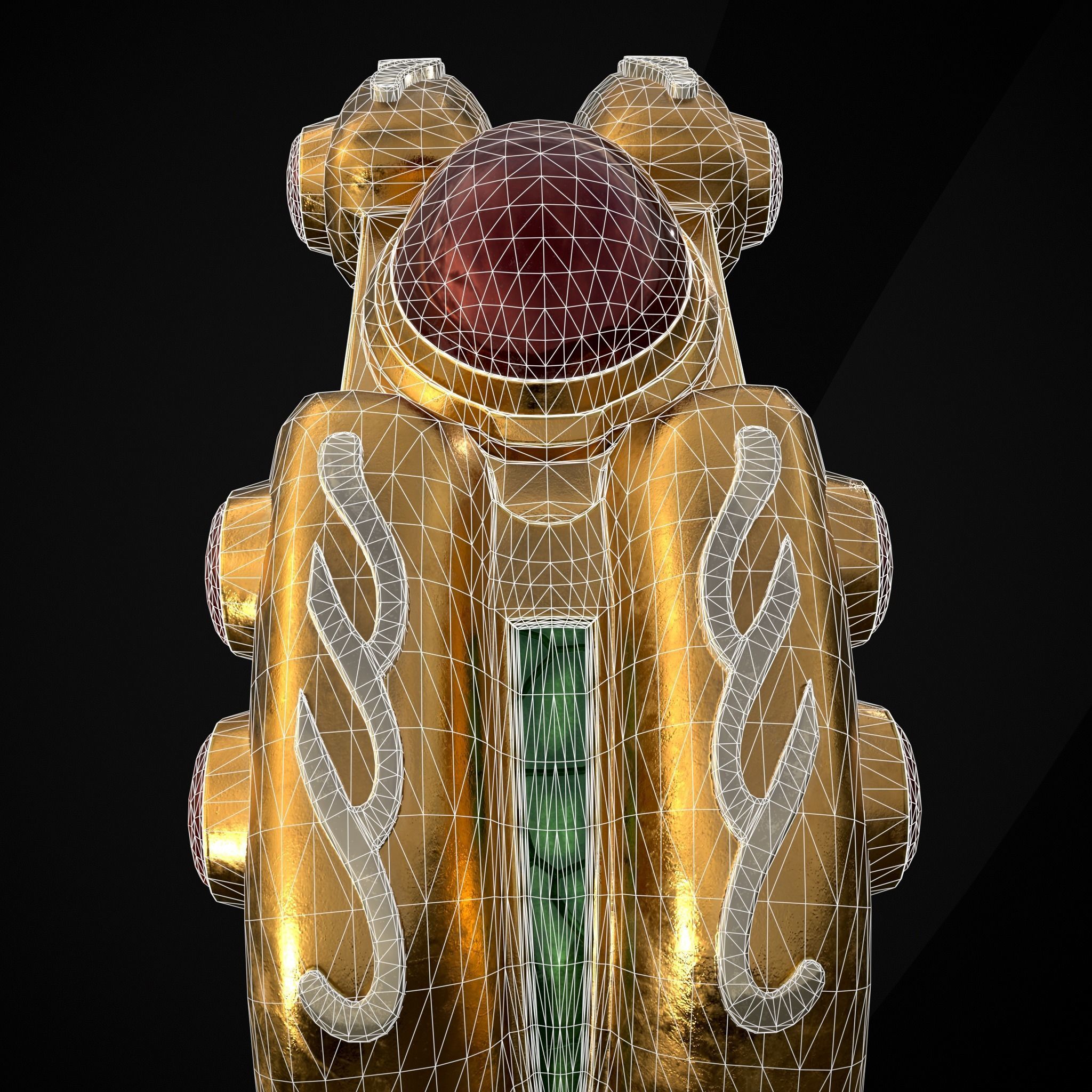 Jeweled Concept Ring Low-poly 3D model_12