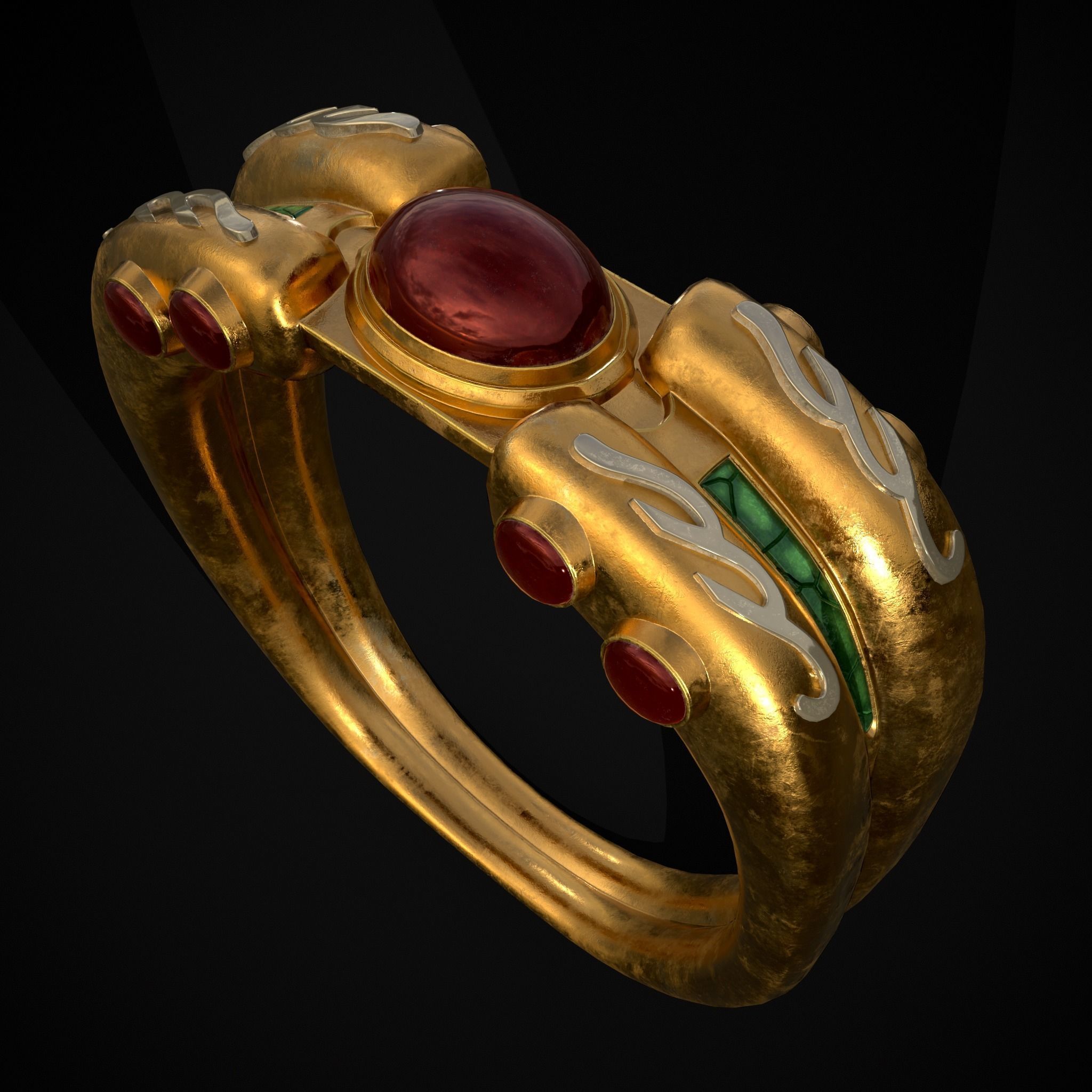 Jeweled Concept Ring Low-poly 3D model_39