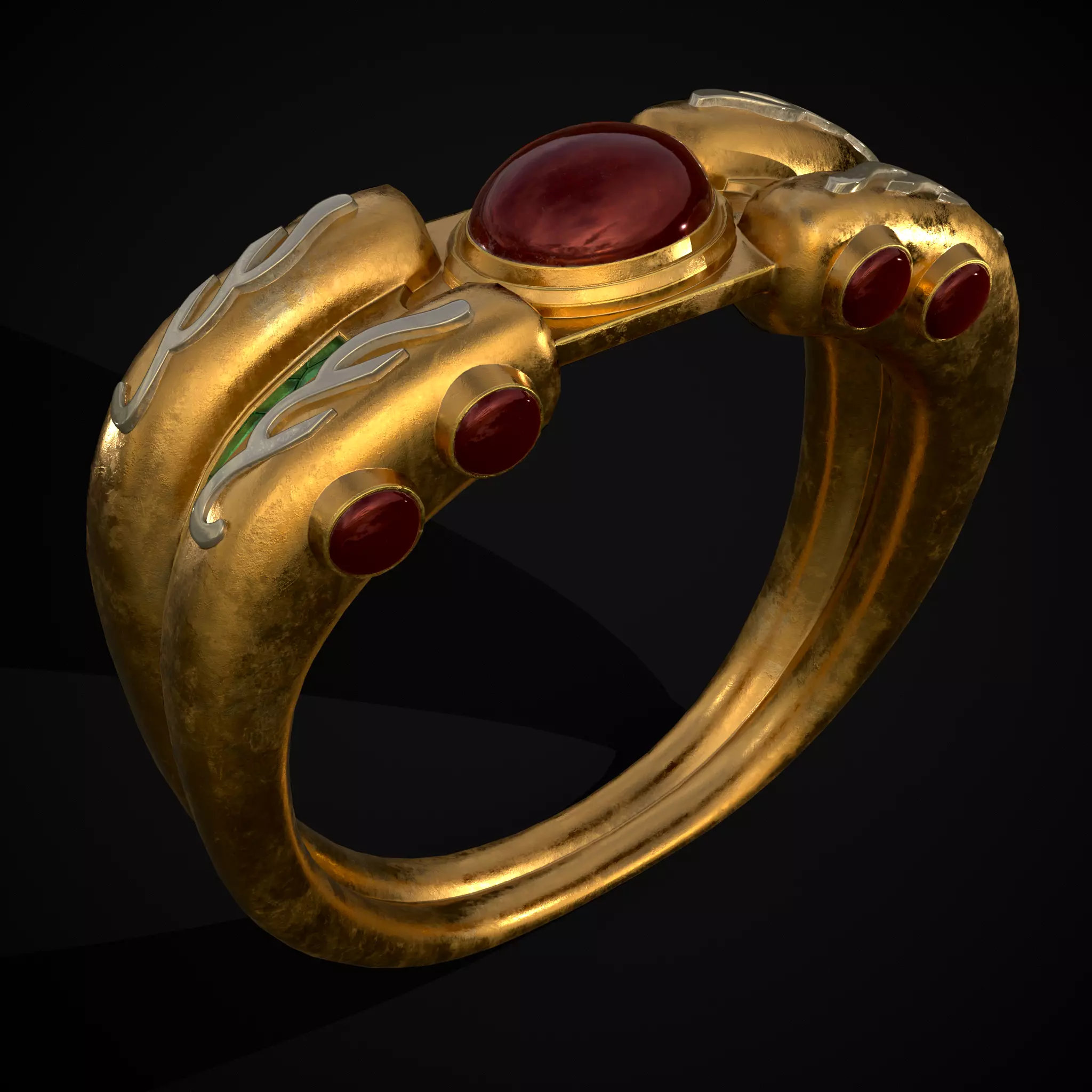 Jeweled Concept Ring Low-poly 3D model_0