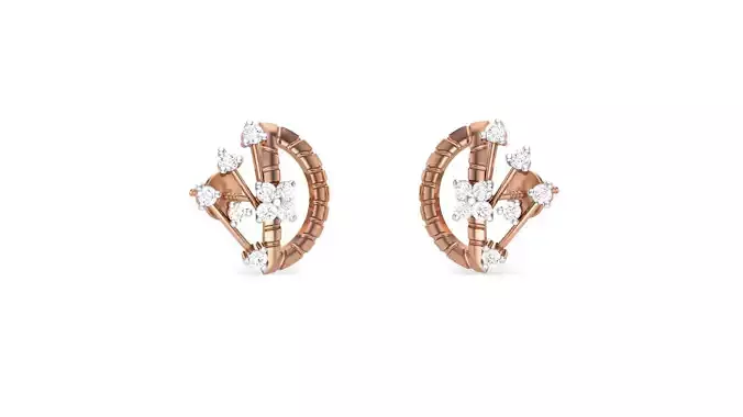 Women studs Earrings 3dm stl 3mf obj glb gltf mtl render detail