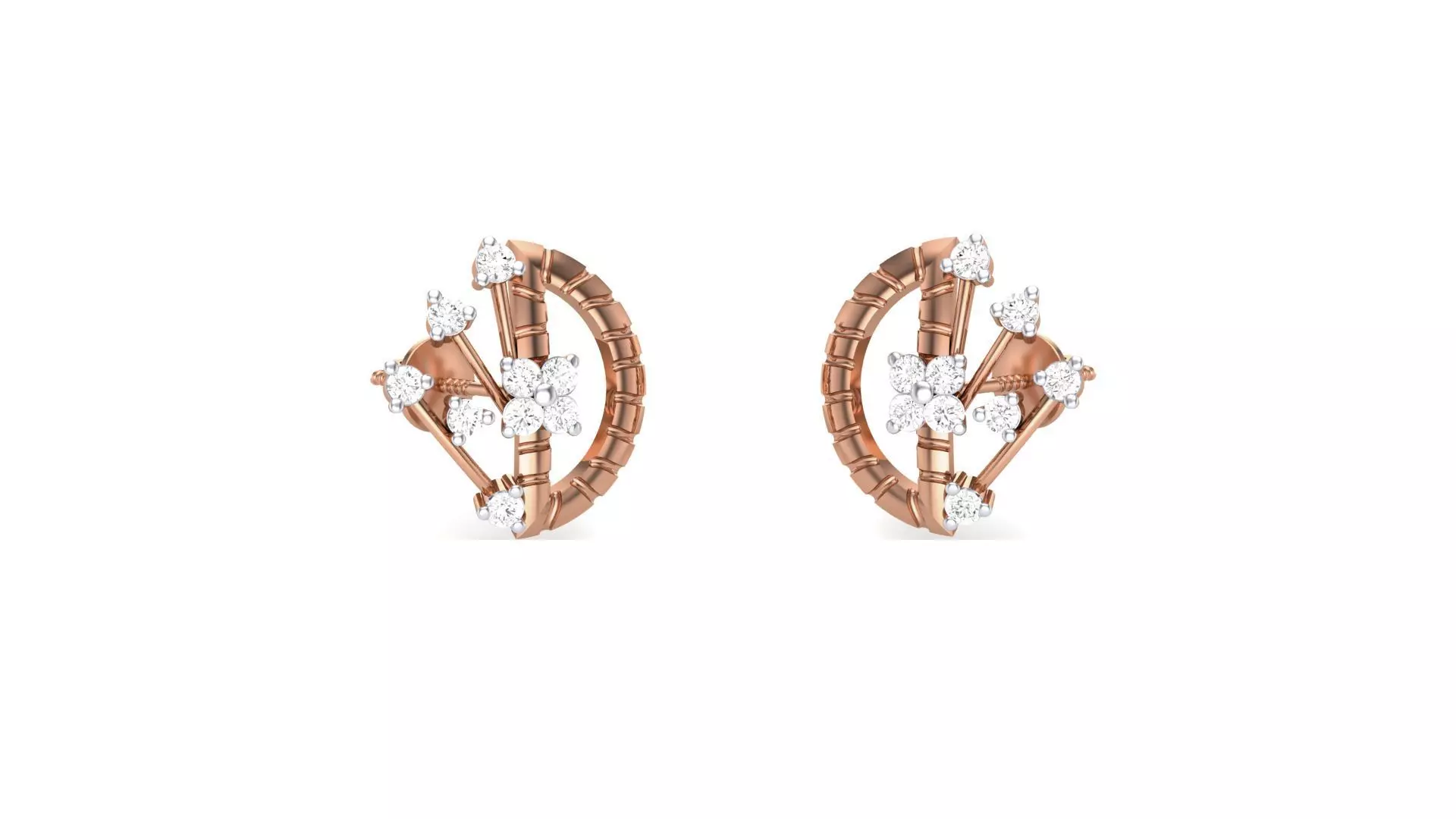 Women studs Earrings 3dm stl 3mf obj glb gltf mtl render detail 3D print model_0