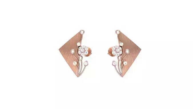 Flower Women studs Earrings 3dm stl 3mf obj glb gltf mtl render 3D print model