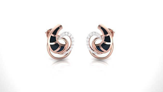 Women studs Earrings 3dm stl 3mf obj glb gltf mtl render detail 3D print model