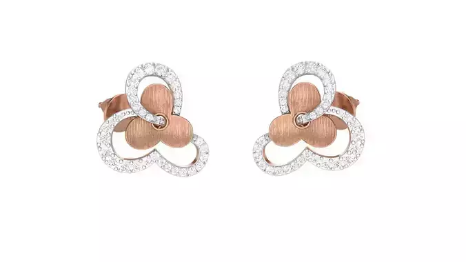 Flower Women studs Earrings 3dm stl 3mf obj glb gltf mtl render 3D print model