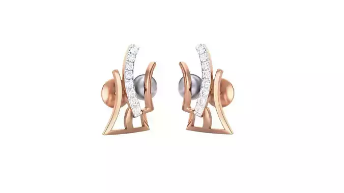 Women studs Earrings 3dm stl 3mf obj glb gltf mtl render detail