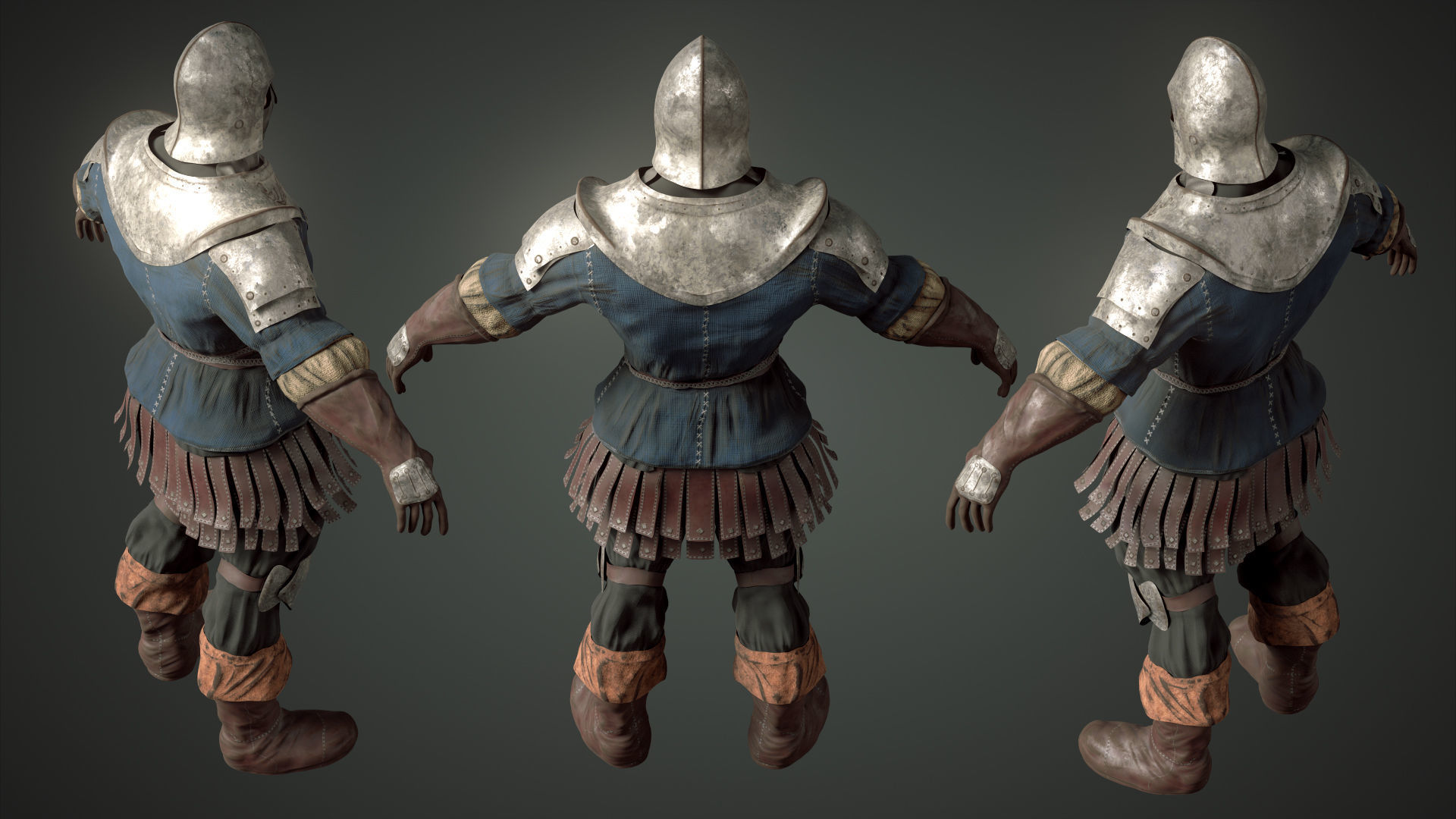 Medieval Soldier 01 Low-poly 3D model_7