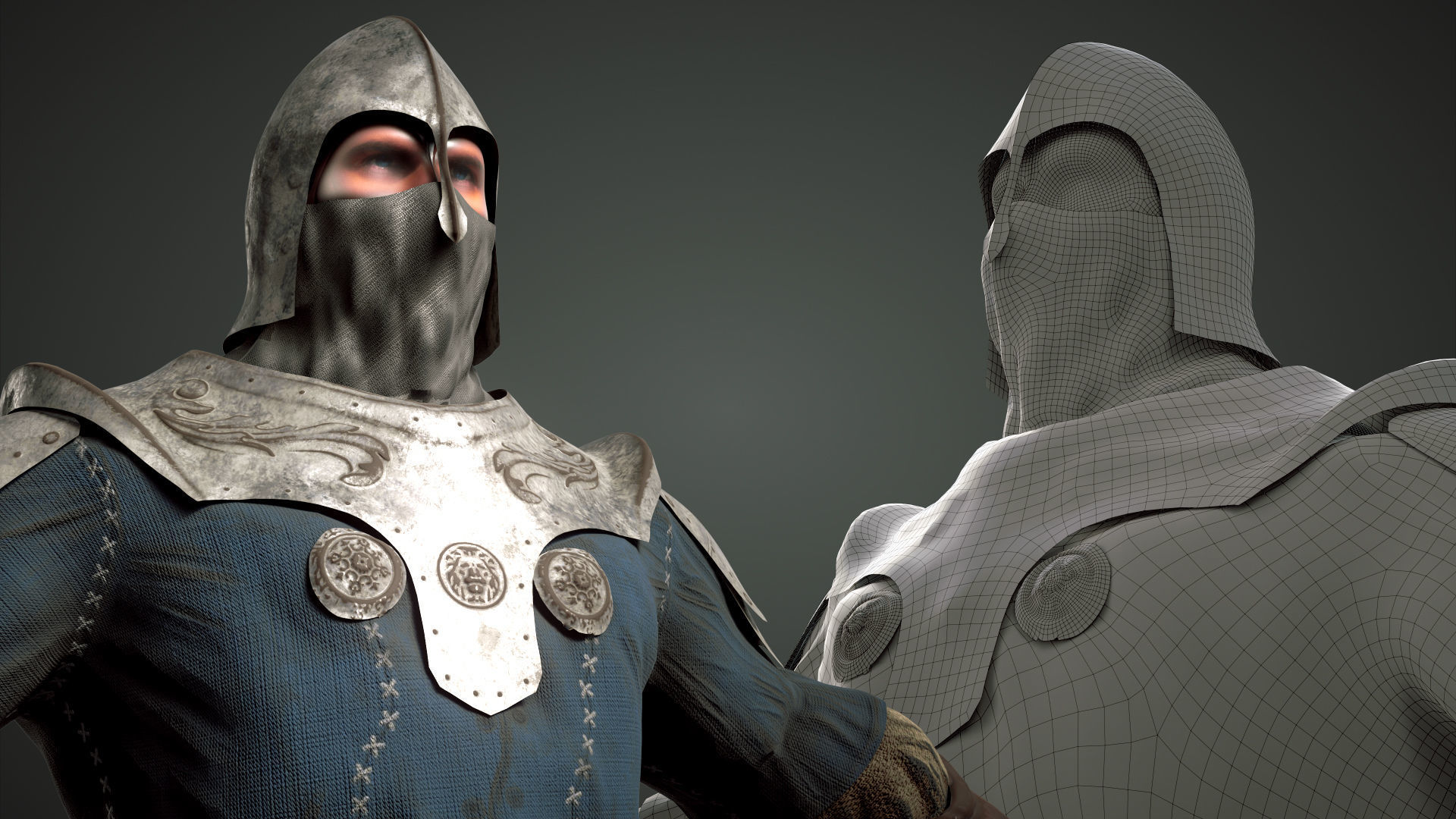 Medieval Soldier 01 Low-poly 3D model_9