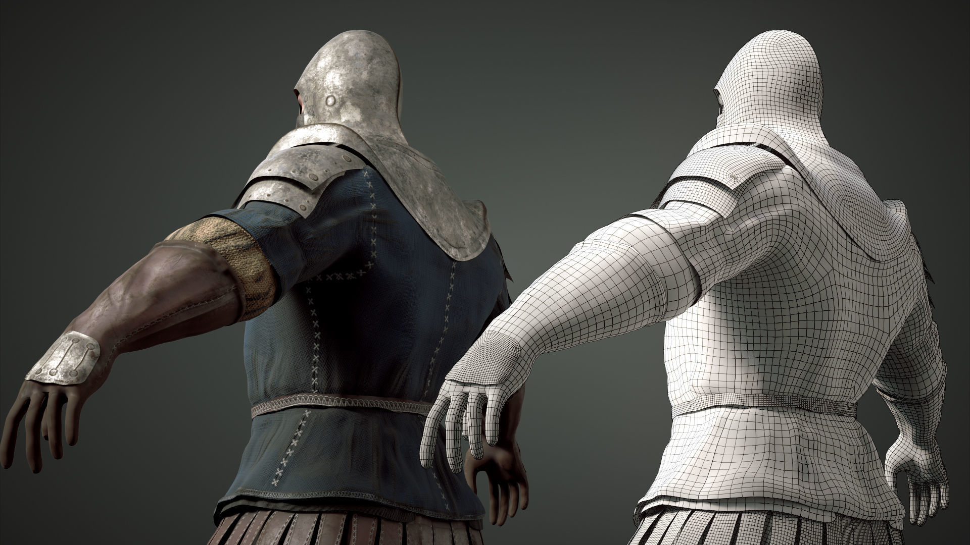 Medieval Soldier 01 Low-poly 3D model_5