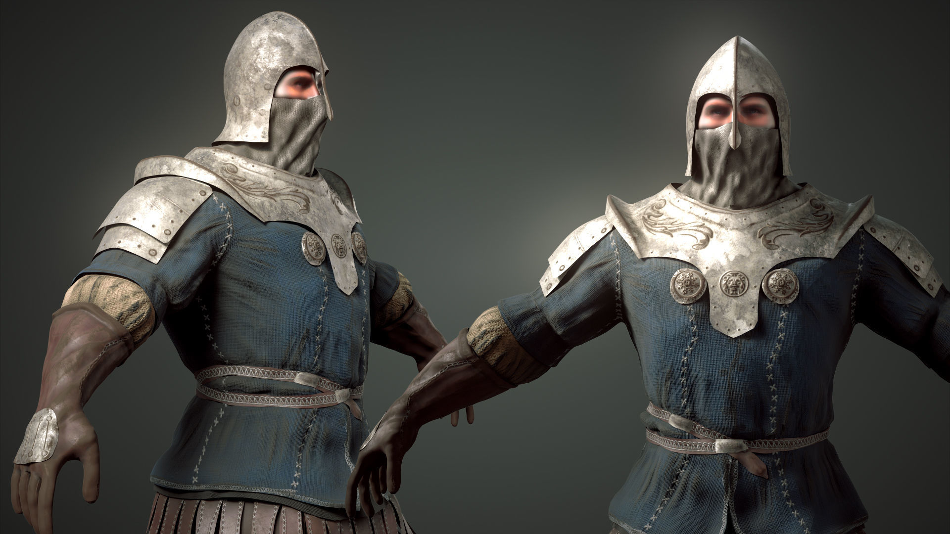 Medieval Soldier 01 Low-poly 3D model_4