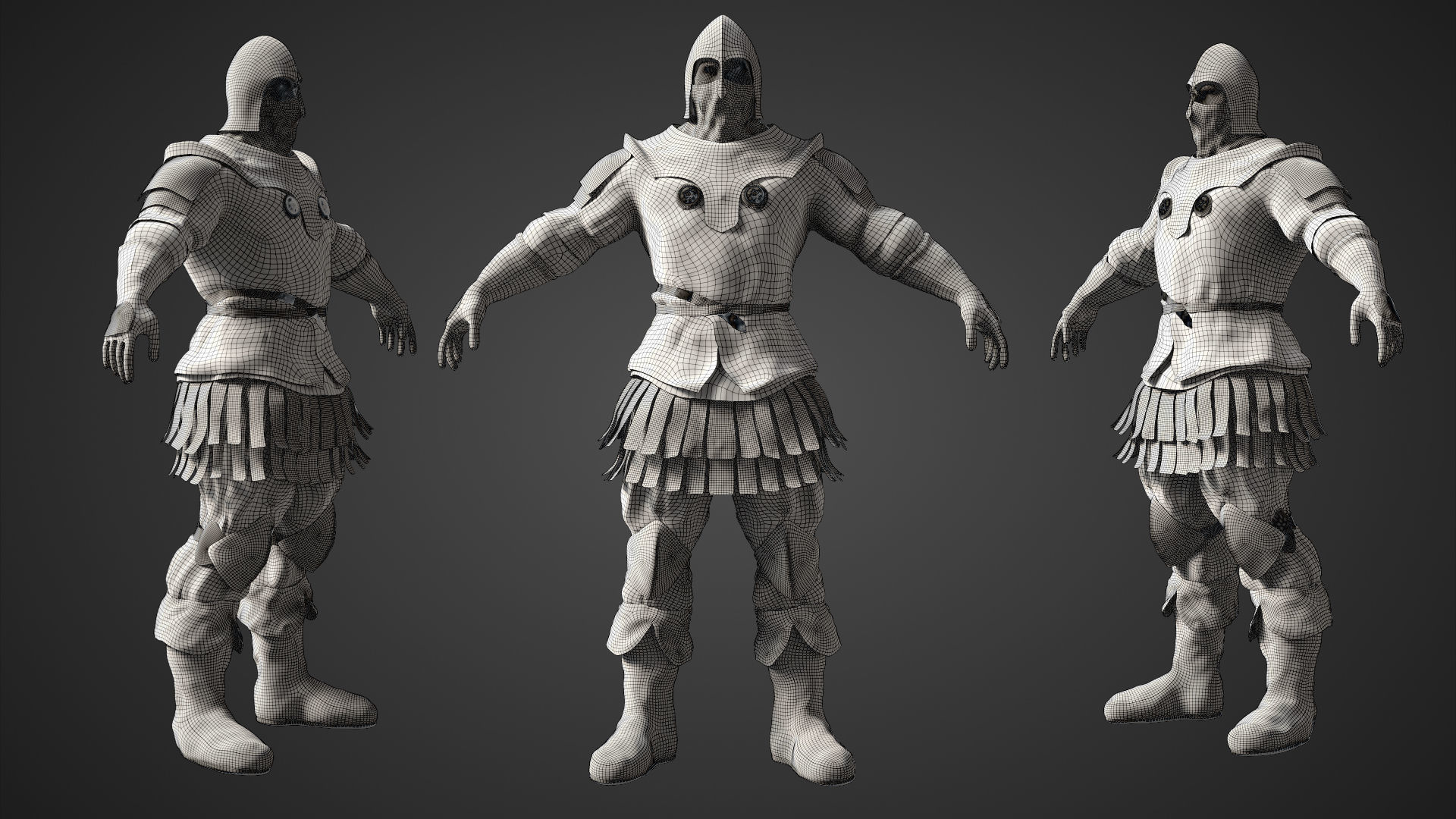 Medieval Soldier 01 Low-poly 3D model_12