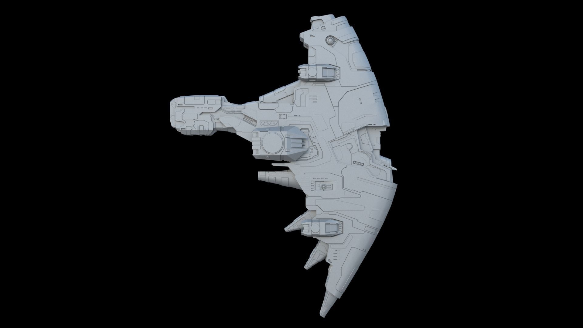 Alien spaceship 3D model_1