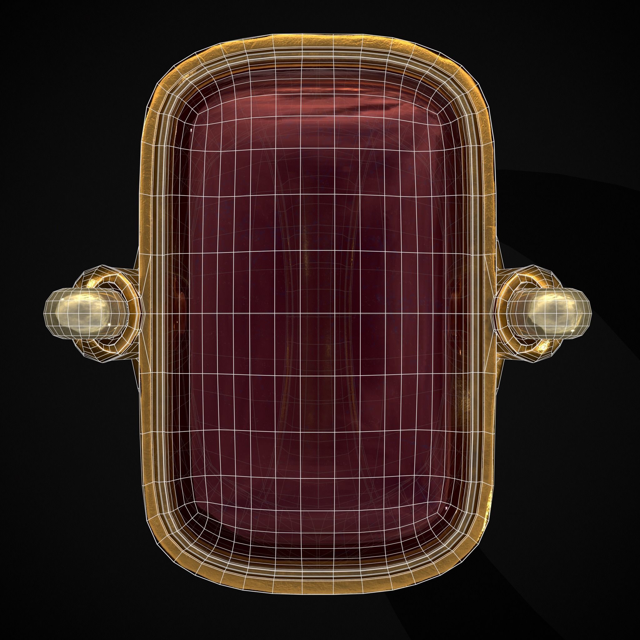 Ruby Pearl Gold Ring Low-poly 3D model_6
