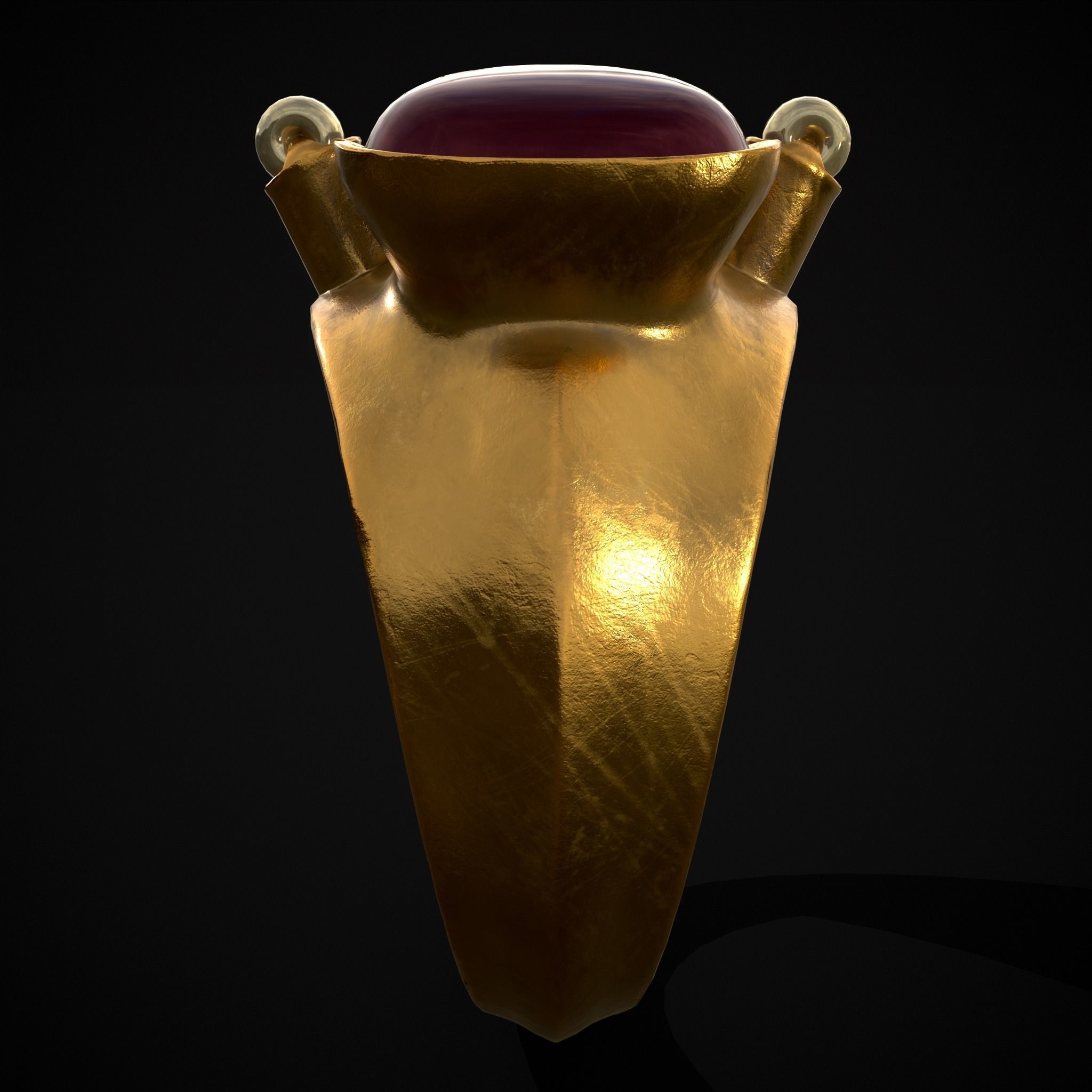 Ruby Pearl Gold Ring Low-poly 3D model_27