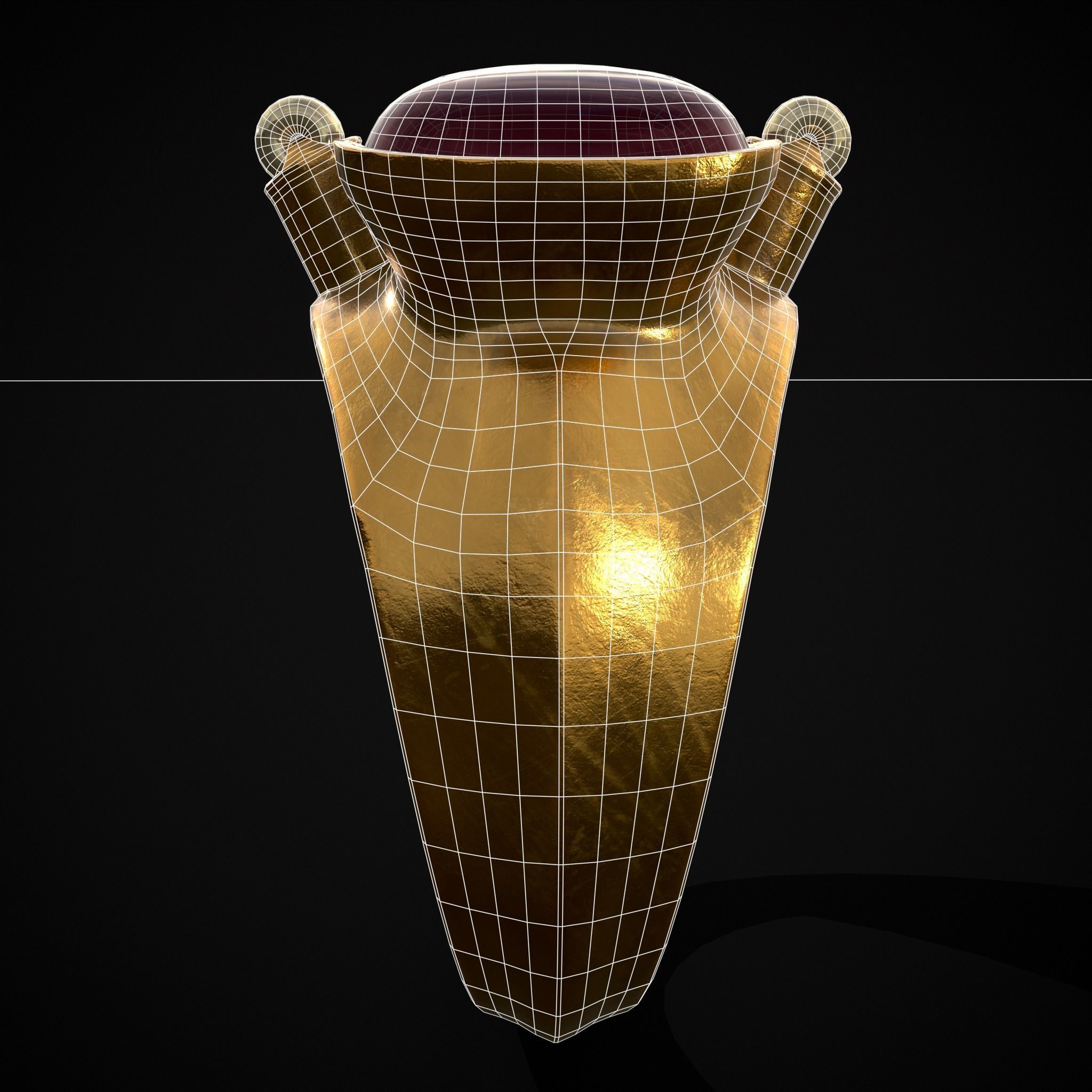 Ruby Pearl Gold Ring Low-poly 3D model_28