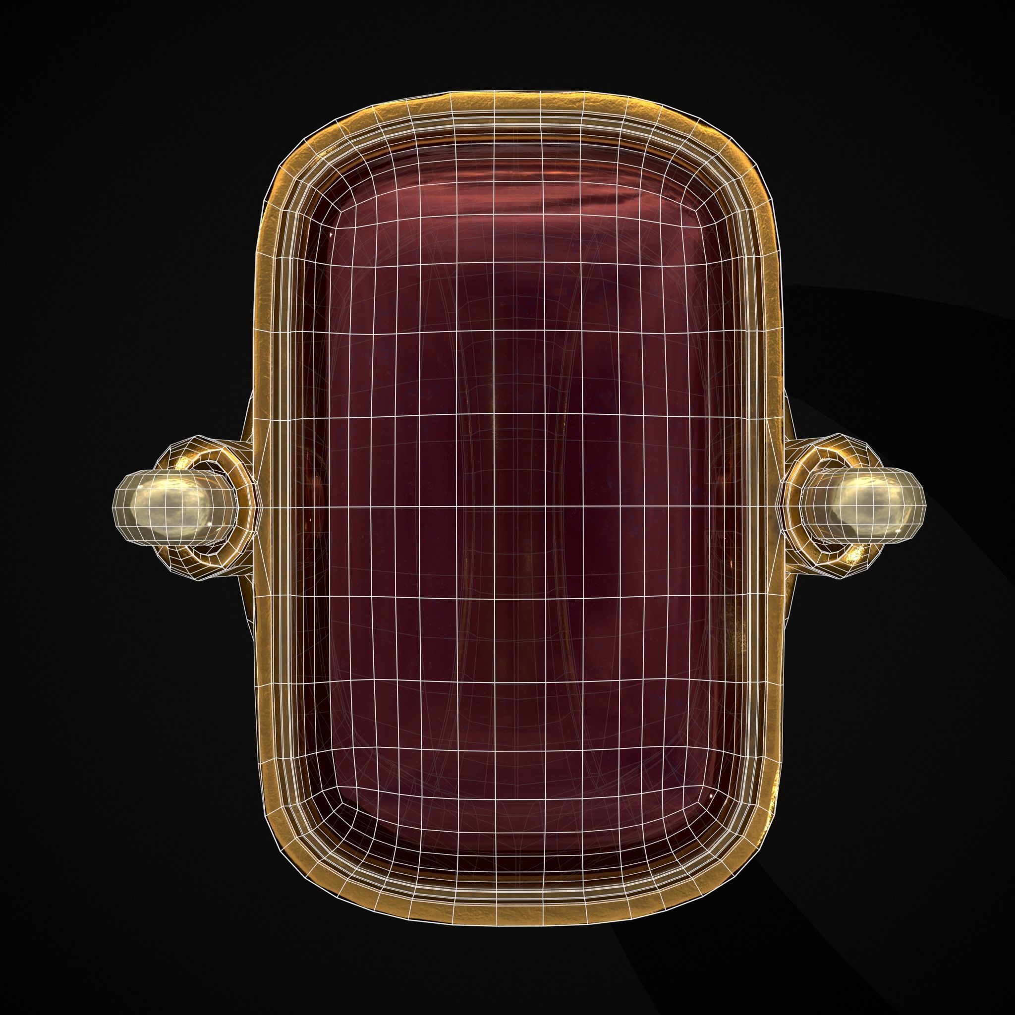 Ruby Pearl Gold Ring Low-poly 3D model_36