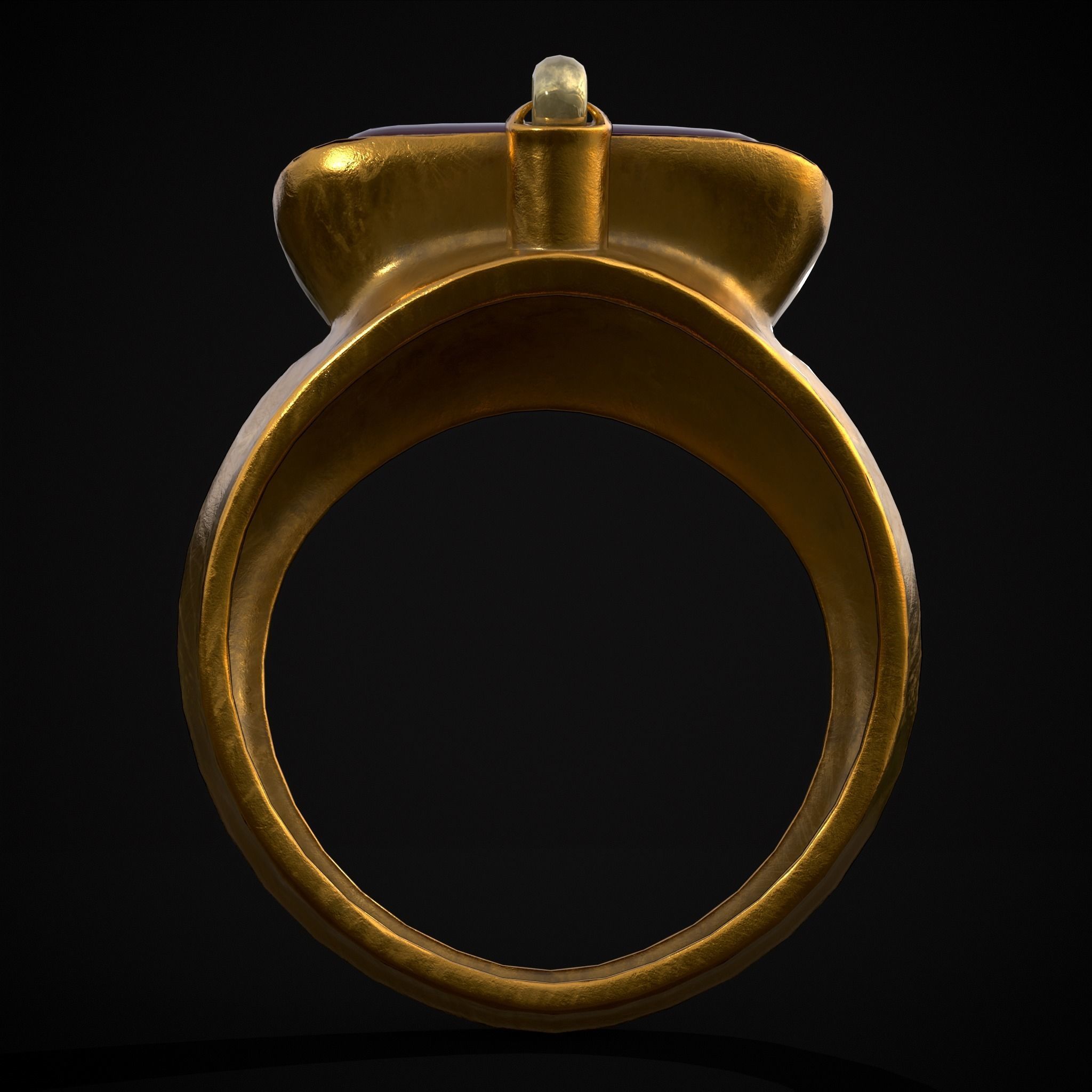 Ruby Pearl Gold Ring Low-poly 3D model_7