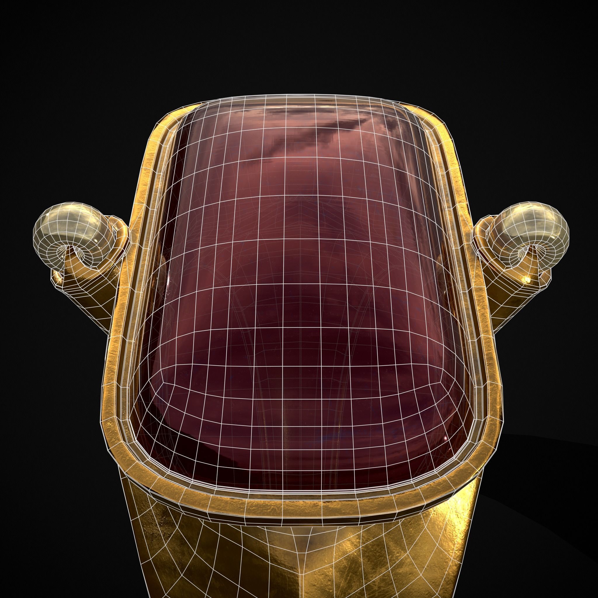 Ruby Pearl Gold Ring Low-poly 3D model_26