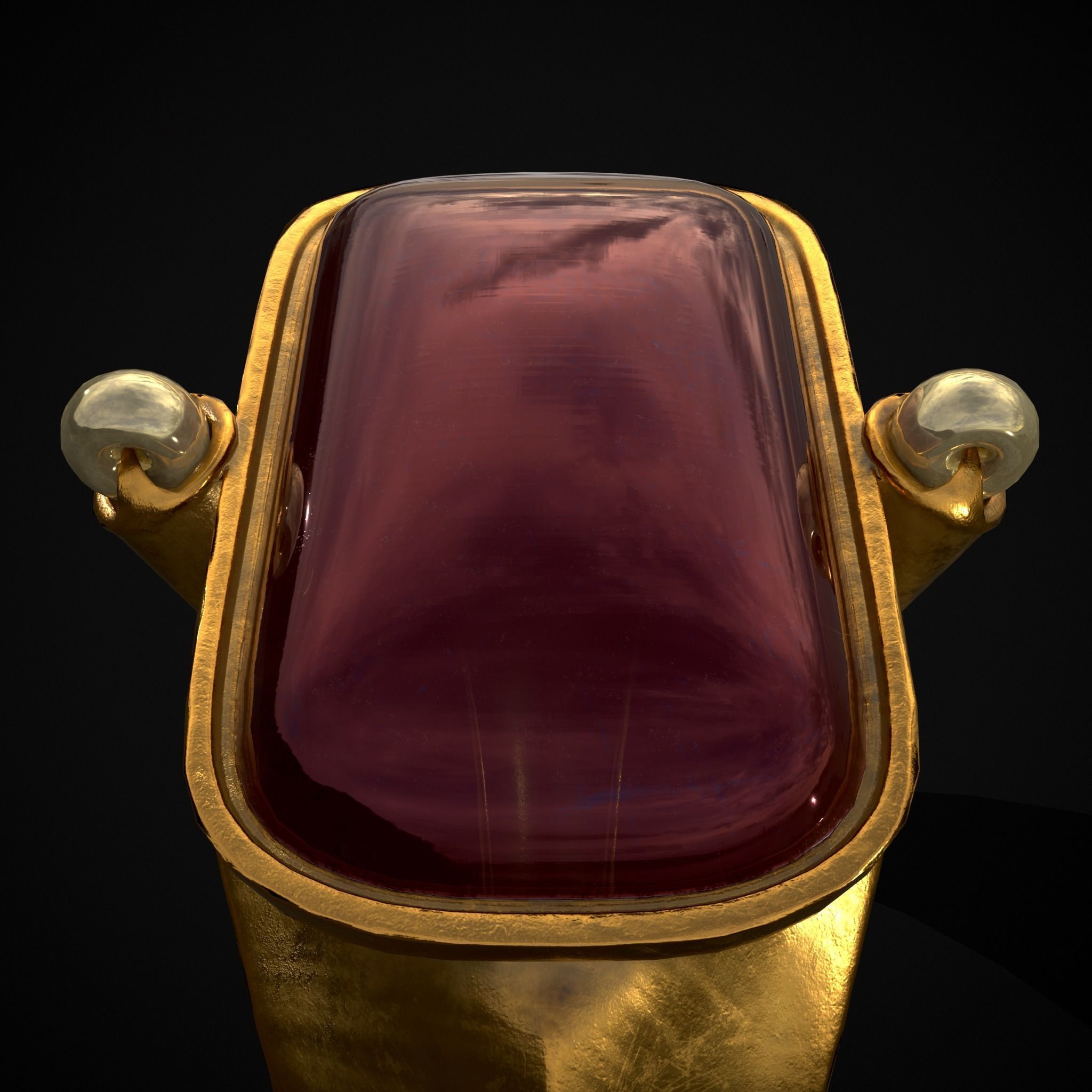 Ruby Pearl Gold Ring Low-poly 3D model_25