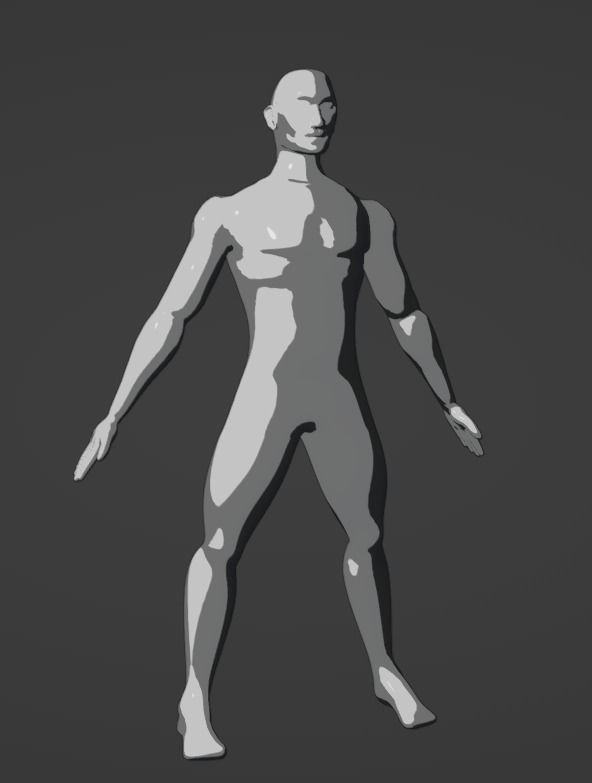 Base Mesh for Mid-Poly Character 3D model_2