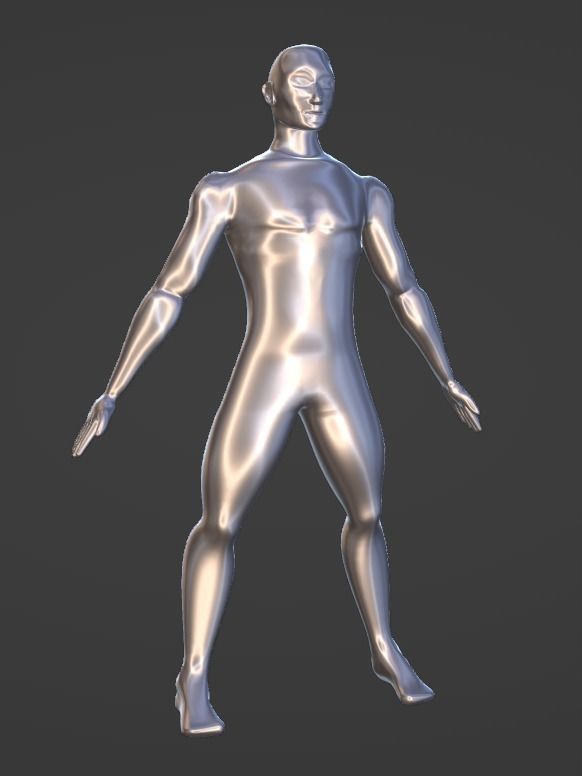 Base Mesh for Mid-Poly Character 3D model_3