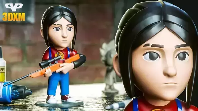 Ellie Last of Us Chibi STL for 3D Printing 3DXM