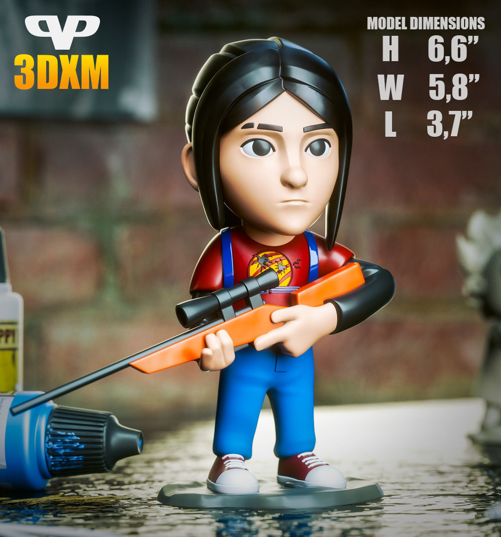 Ellie Last of Us Chibi STL for 3D Printing 3DXM 3D print model_2