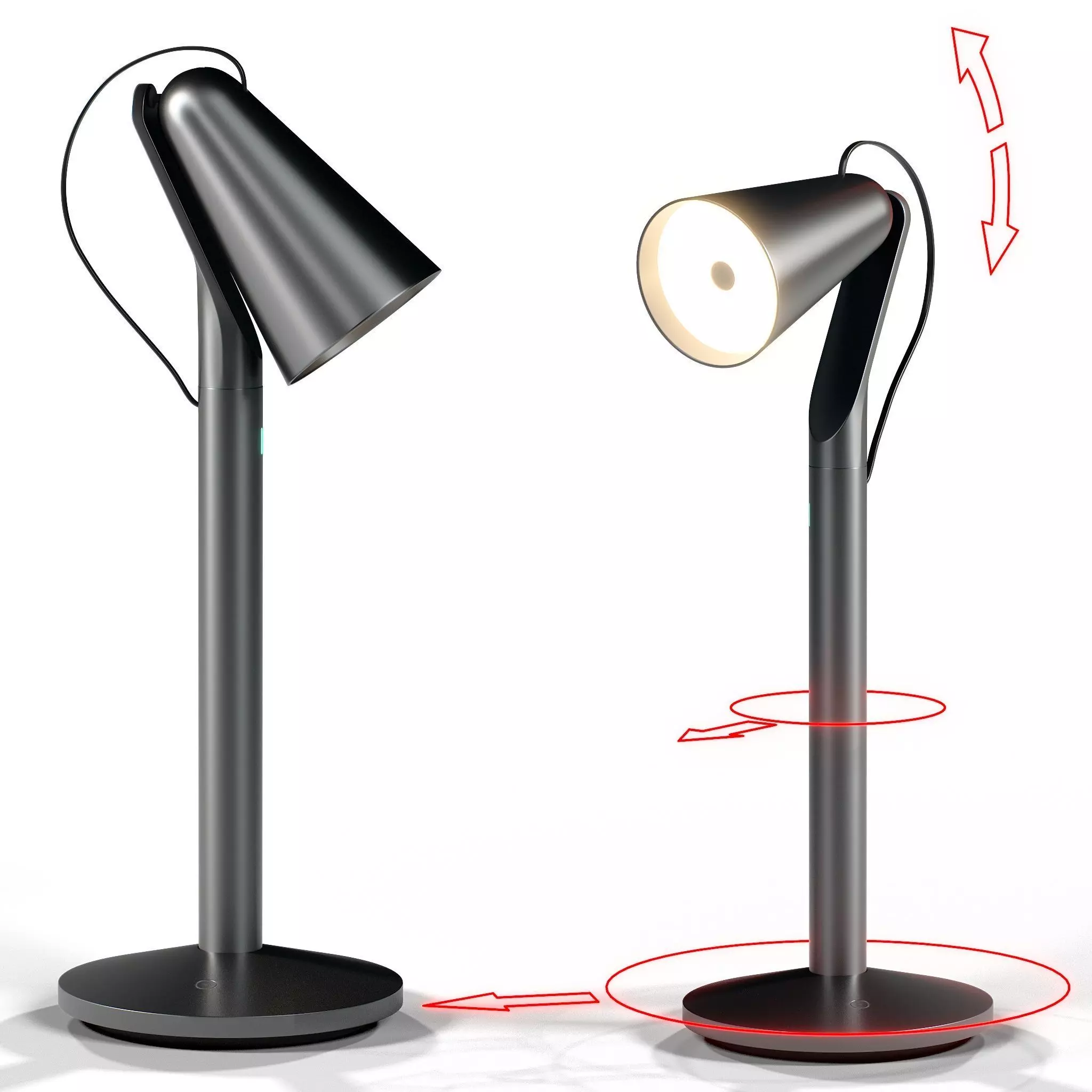 Table lamp Xiaomi mijia pipi Rigged 3D model_0