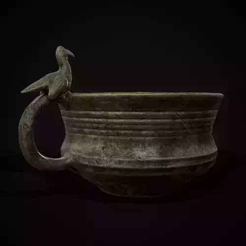 Bronze Bird Handle Cup Low-poly 3D model