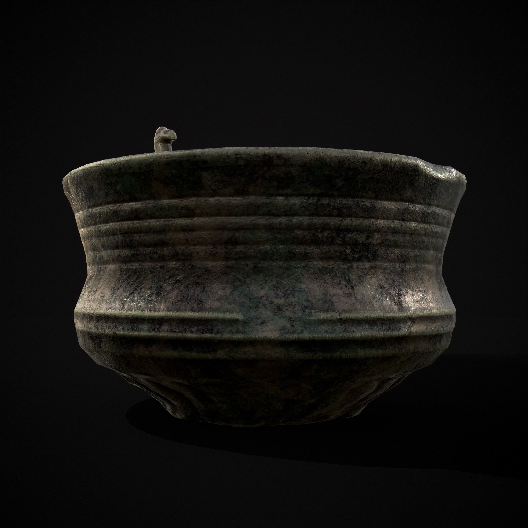 Bronze Bird Handle Cup Low-poly 3D model_25