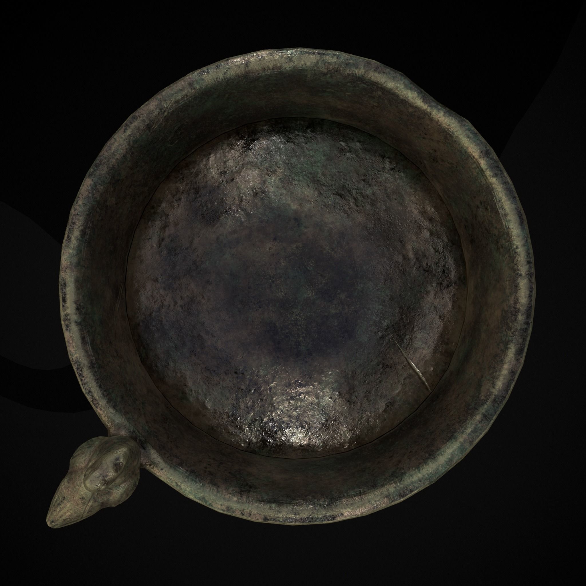 Bronze Bird Handle Cup Low-poly 3D model_19