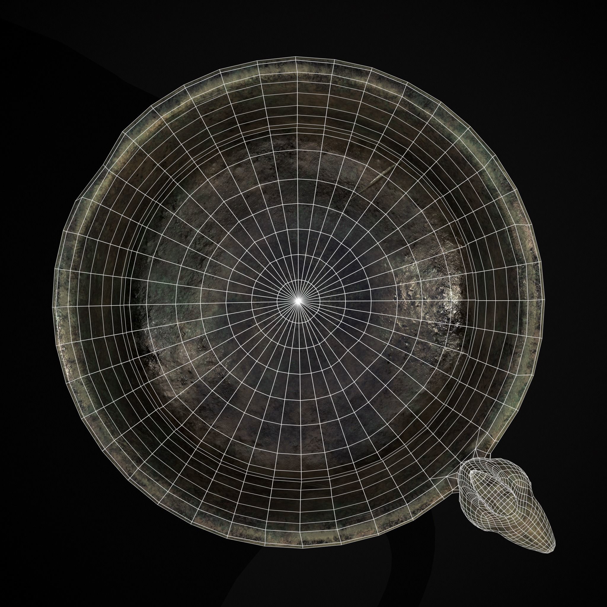 Bronze Bird Handle Cup Low-poly 3D model_6