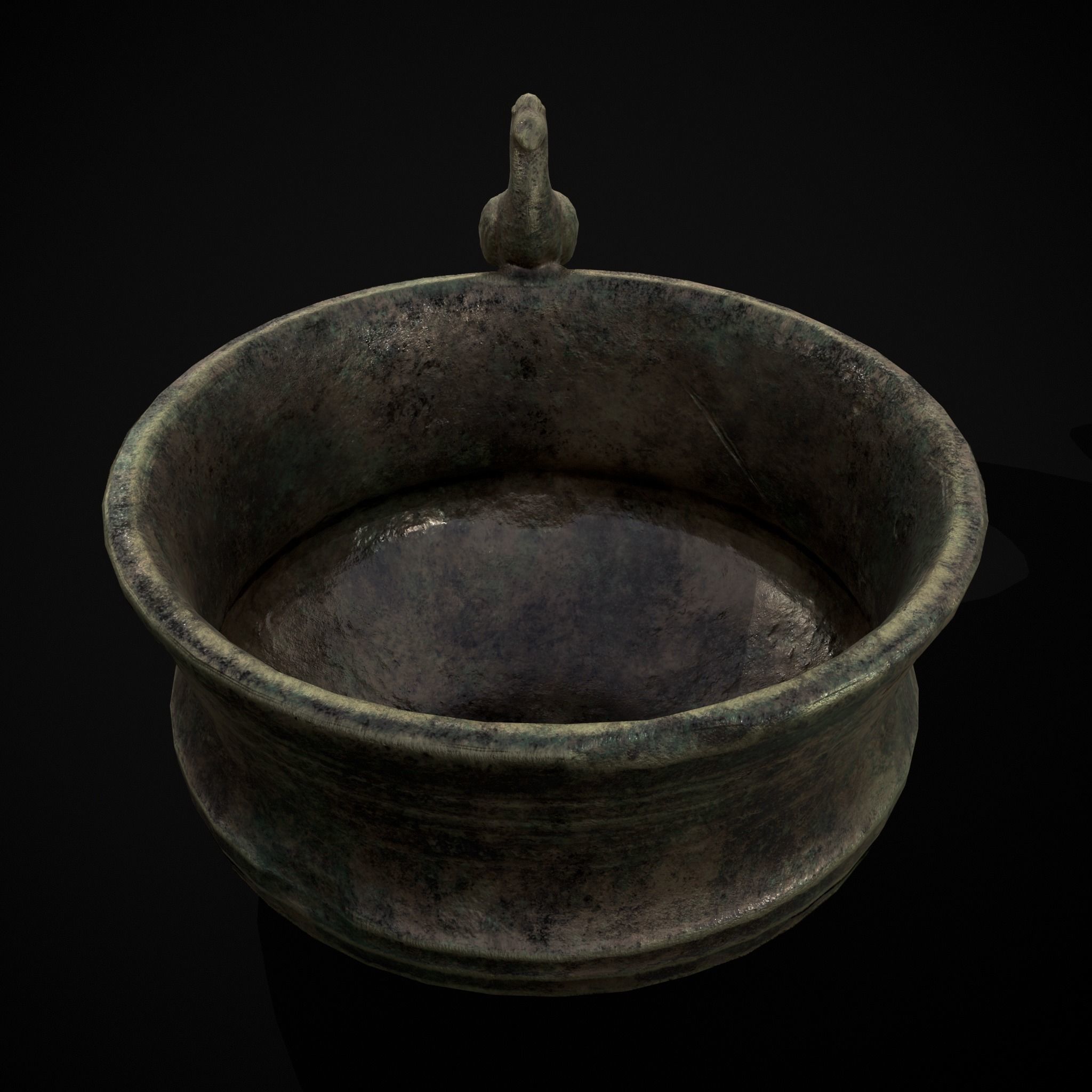 Bronze Bird Handle Cup Low-poly 3D model_21