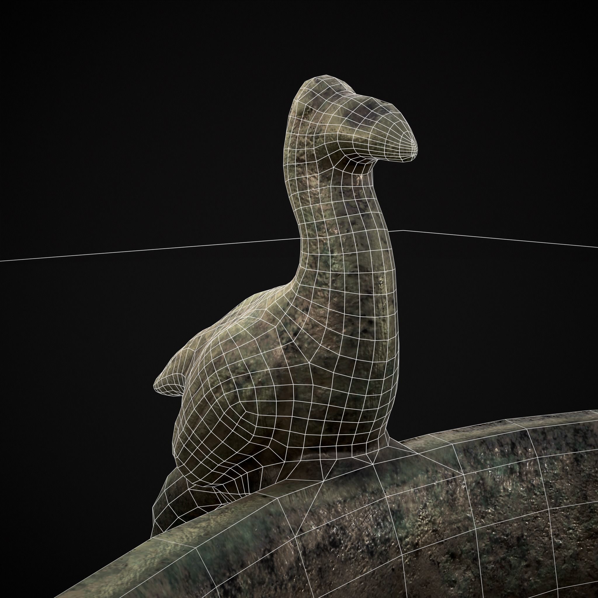 Bronze Bird Handle Cup Low-poly 3D model_14