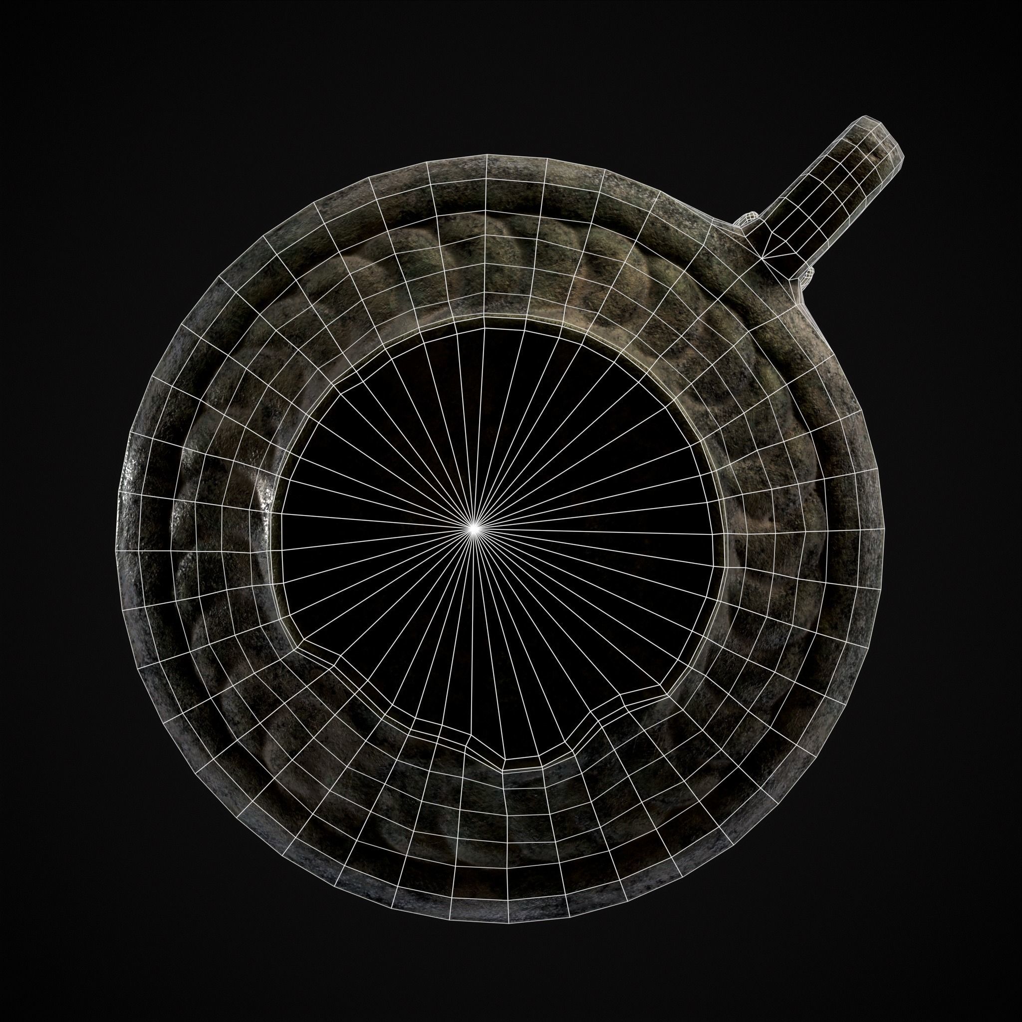 Bronze Bird Handle Cup Low-poly 3D model_30