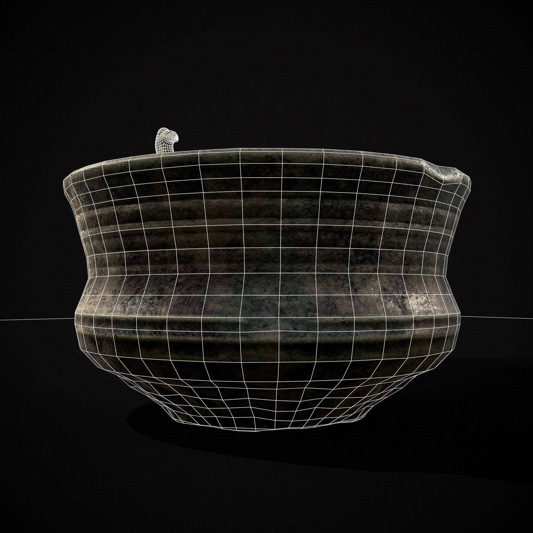 Bronze Bird Handle Cup Low-poly 3D model_26