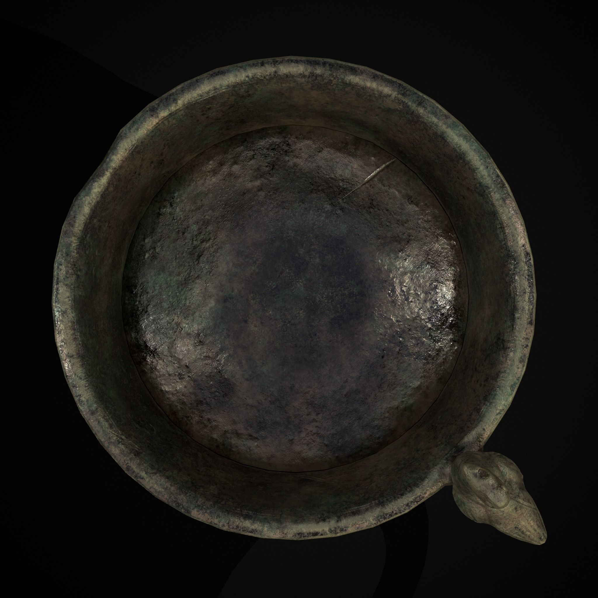 Bronze Bird Handle Cup Low-poly 3D model_5