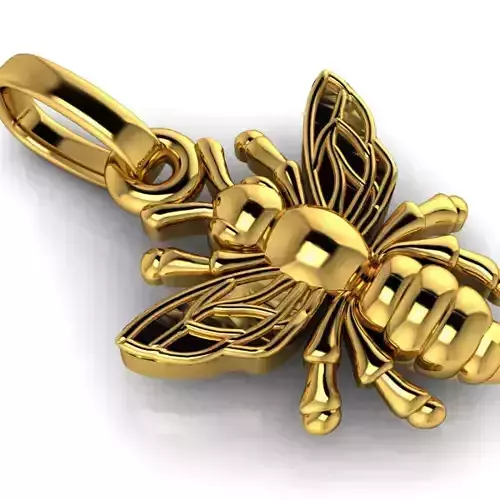 Bee Pendant charm necklace 3D Model 3D print model