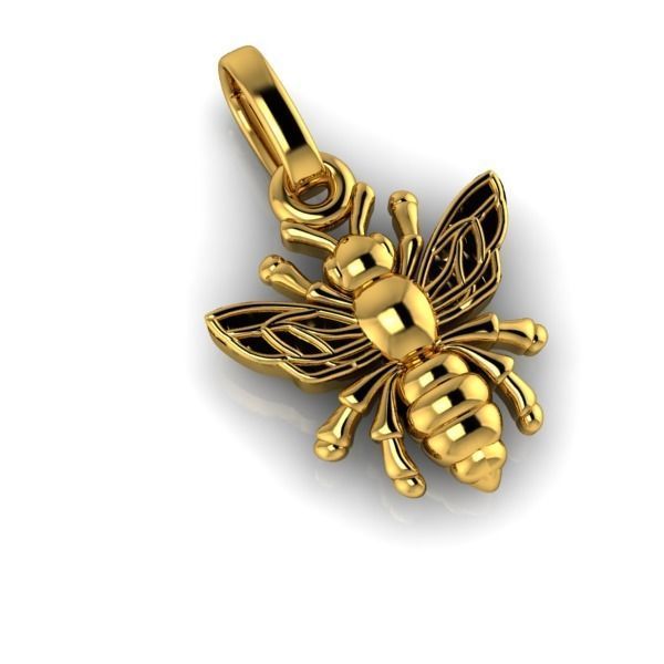 Bee Pendant charm necklace 3D Model 3D print model_5