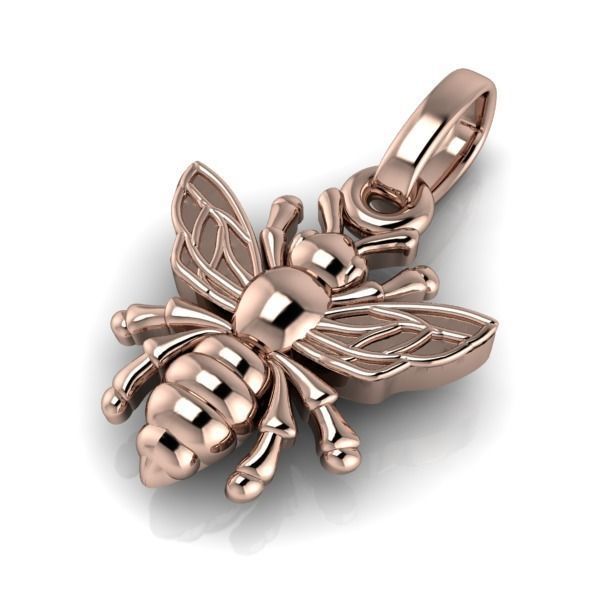 Bee Pendant charm necklace 3D Model 3D print model_2