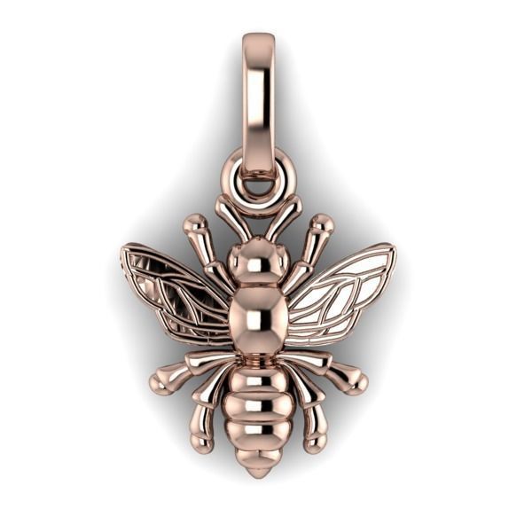 Bee Pendant charm necklace 3D Model 3D print model_1