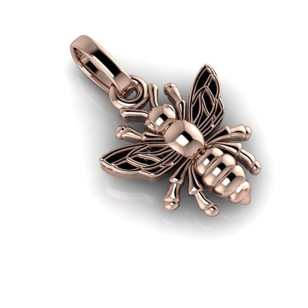 Bee Pendant charm necklace 3D Model 3D print model_6